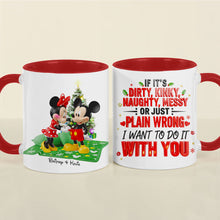 Load image into Gallery viewer, Naughty Christmas Love Accent Mug - Personalized Gift for Couples Coffee Mug PopCulturePrints
