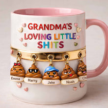 Load image into Gallery viewer, “Grandma's Loving Little Sh*ts” - Personalized Accent Mug for Grandma Coffee Mug PopCulturePrints
