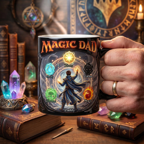 Magic Dad: A Gift as Unique as Your Inner Wizard - Personalized Fantasy Coffee Mug for Dads and Grandpas Coffee Mug PopCulturePrints