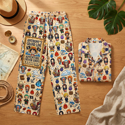 Sail into Dreamland: Ocean Adventure Pajama Set - Personalized Gift for Adventurers Pajama Set PopCulturePrints