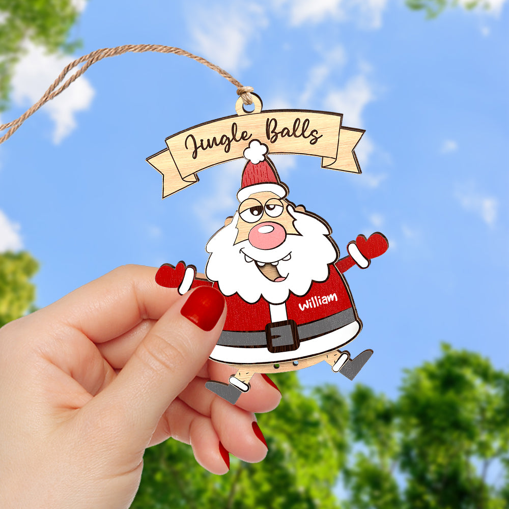 Funny Personalized Santa Christmas Ornament - Custom Name