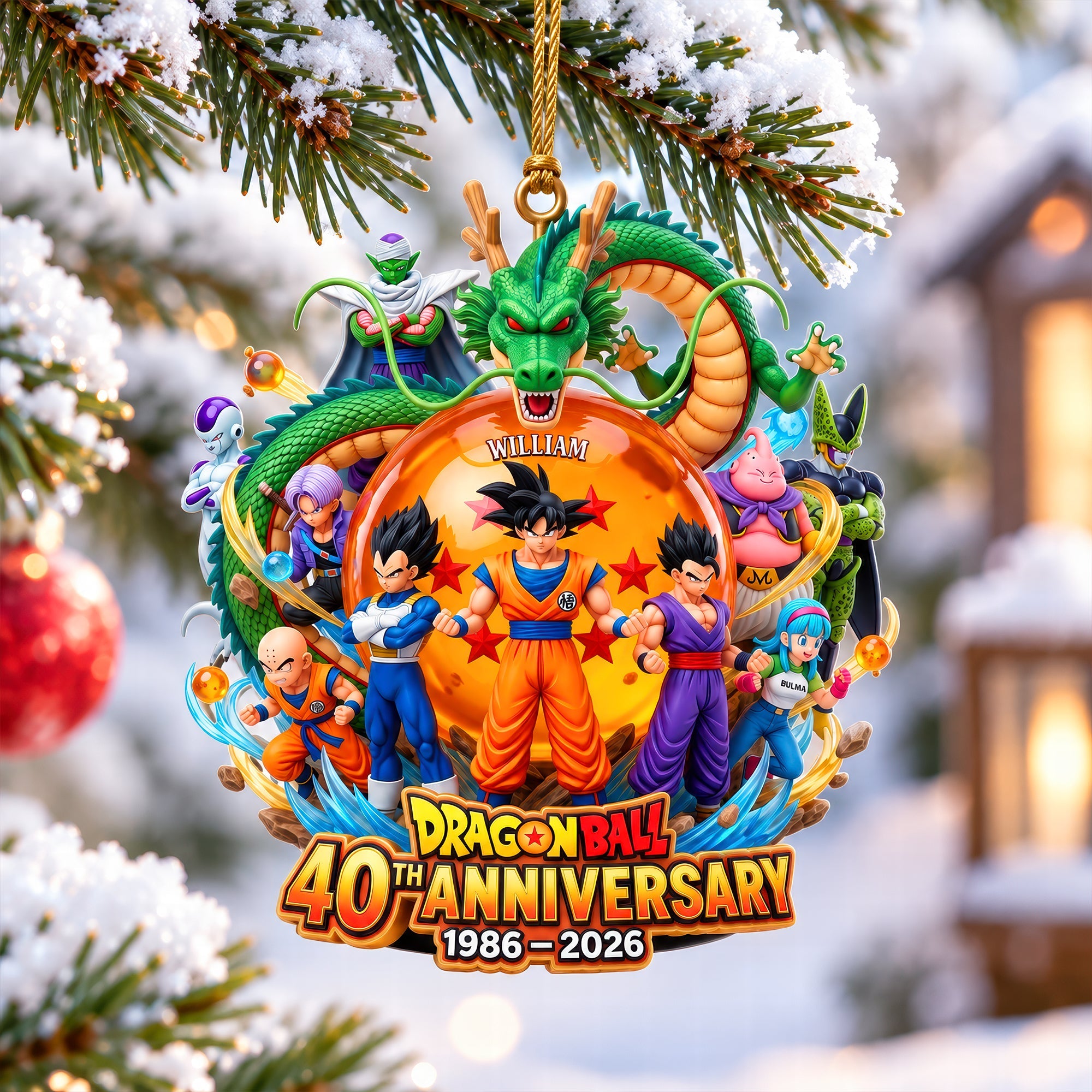 Celebrating 40 Years of Adventure - Personalized Dragon Ball Acrylic Ornament - Perfect Gift for Fans Ornament PopCulturePrints
