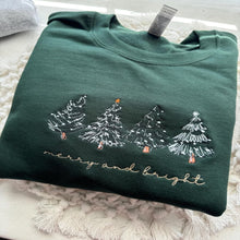 Load image into Gallery viewer, Festive Christmas Tree Embroidered Shirt - Merry and Bright
