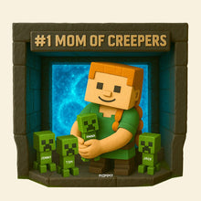 Load image into Gallery viewer, #1 Mom of Creepers - Personalized Minecraft Mom Plaque - Gift for Mom, Grandma, and Gamers Shaped Plaques PopCulturePrints
