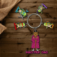 Load image into Gallery viewer, Personalized Master Dad Keychain with Ninja Charms Keychains PopCulturePrints
