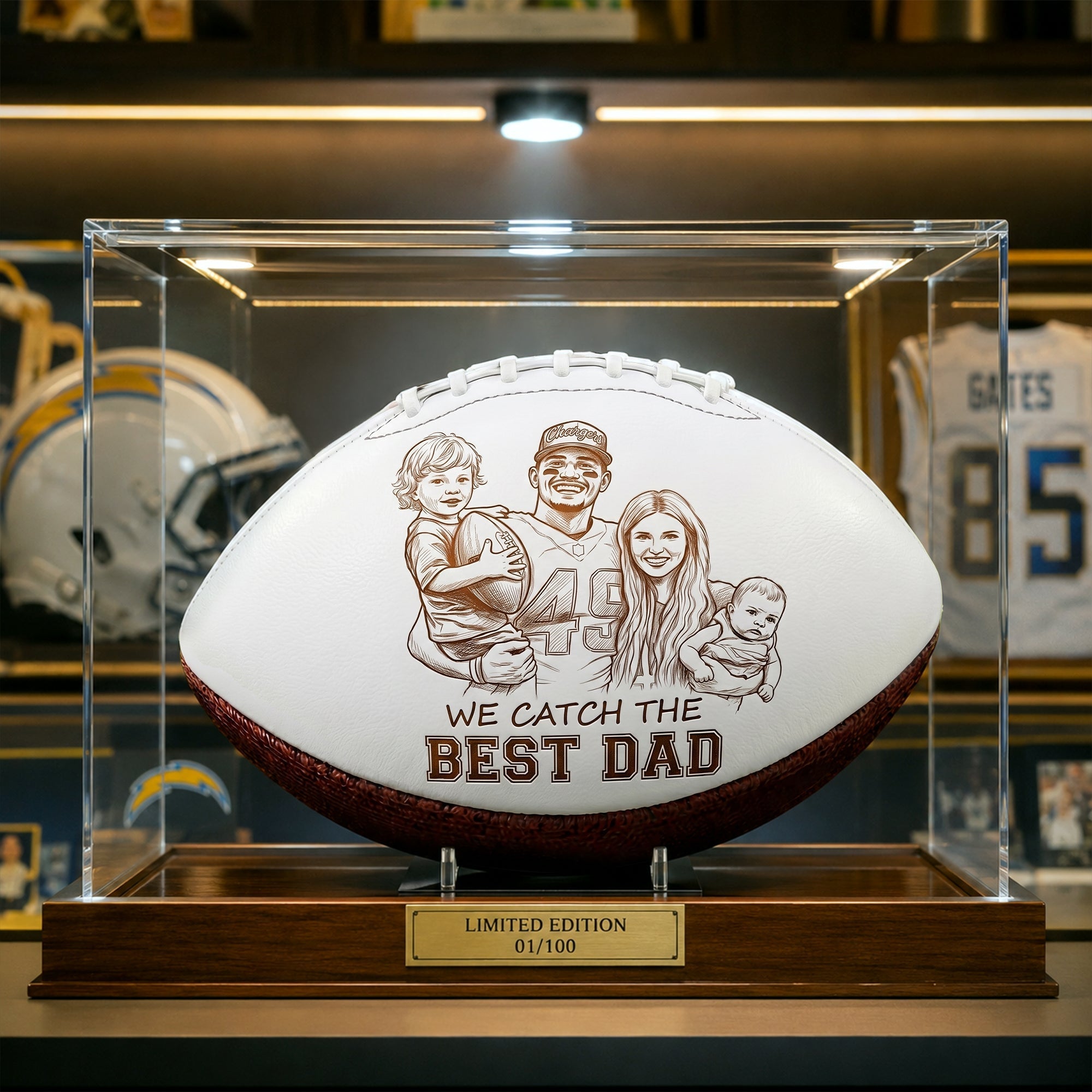 We Catch The Best Dad - Personalized Football for Dad and Grandpa American Football PopCulturePrints