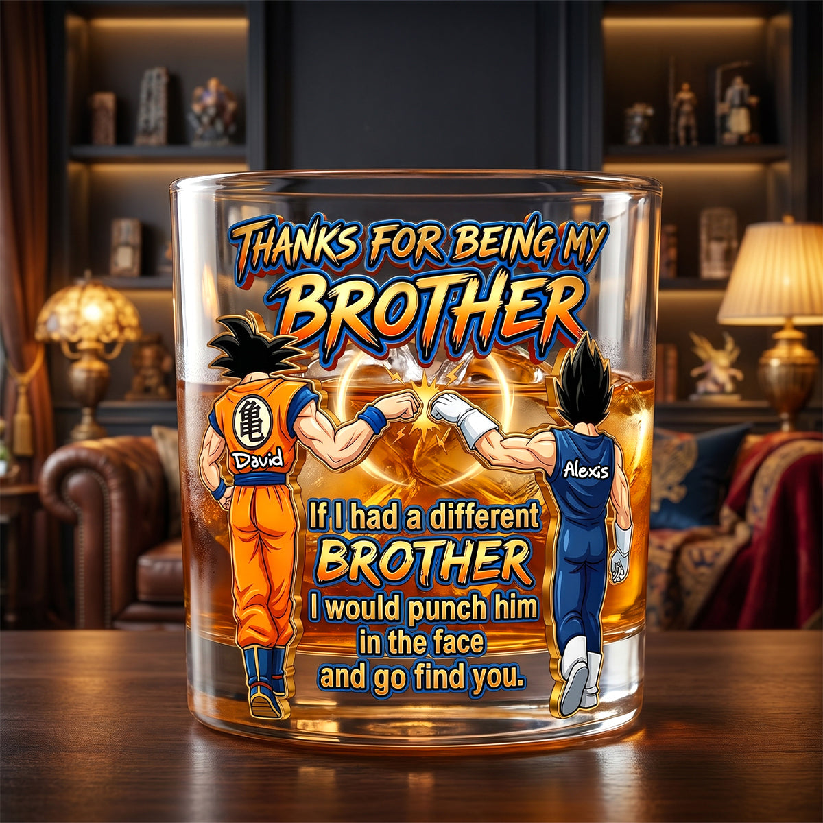 Thanks for Being My Brother - Ultimate Warriors Brothers Drinking Glass - Personalized Gift for Brothers