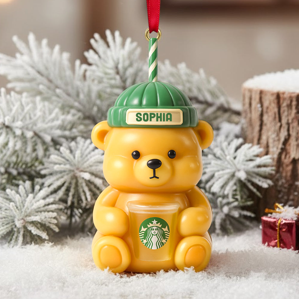 “Sip, Sip, Hooray!” - Personalized Coffee Lovers Christmas Ornament - Perfect Gift for Friends, Family, and Coffee Enthusiasts Ornament PopCulturePrints