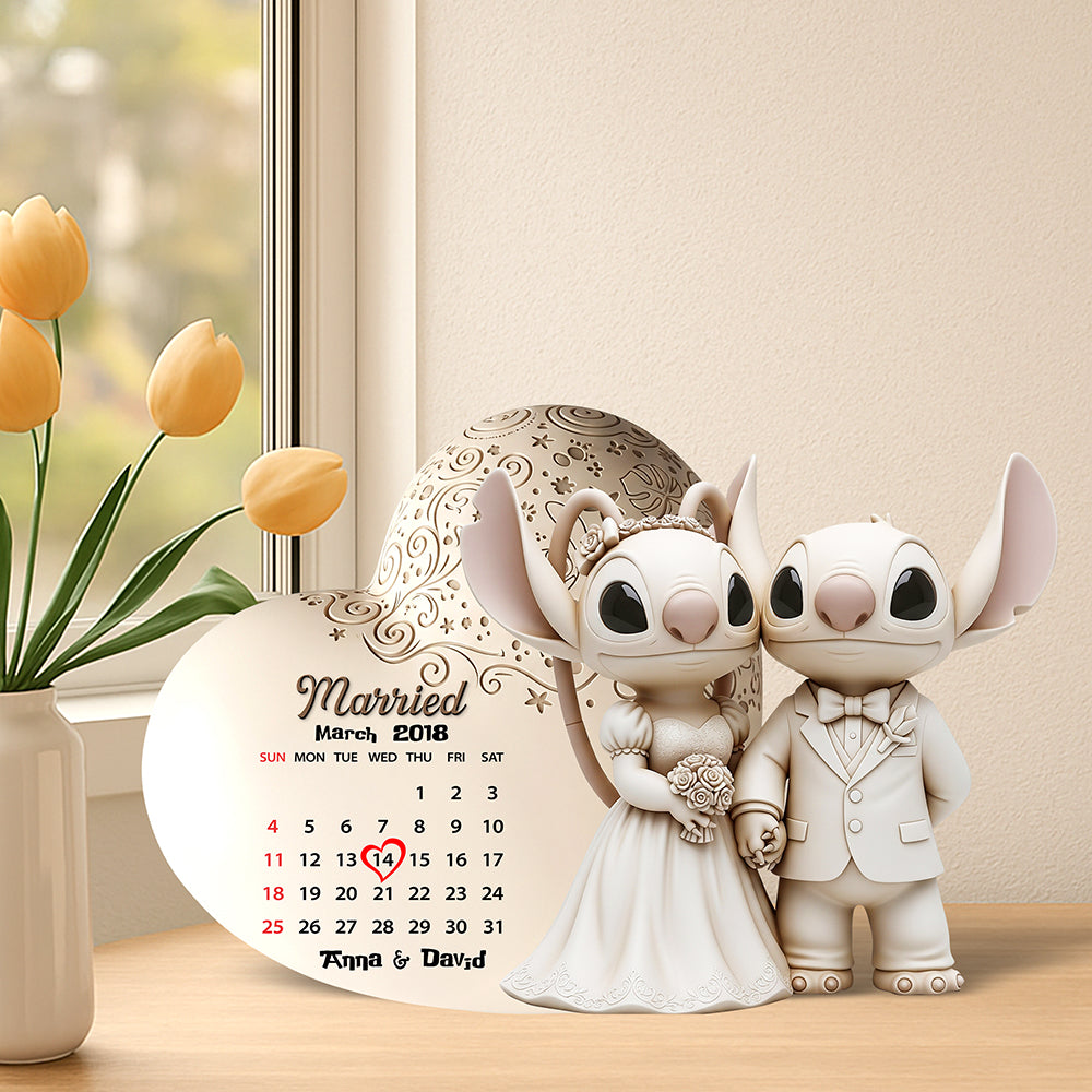 Love Forever: Cartoon Couple Acrylic Plaque - Personalized Gift for Couples Shaped Plaques PopCulturePrints