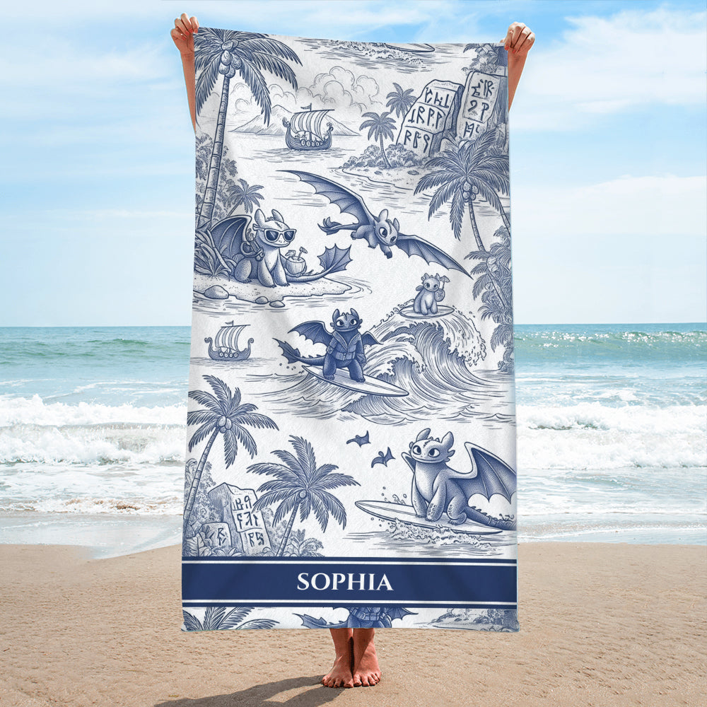 'Embrace Your Fantasy with Winged Vibes' - Personalized Beach Towel for Fantasy Lovers Beach Towel PopCulturePrints