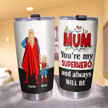 Load image into Gallery viewer, Personalized Superhero Mum Tumbler - Unique Mother&#39;s Day Gift Tumbler Cup PopCulturePrints
