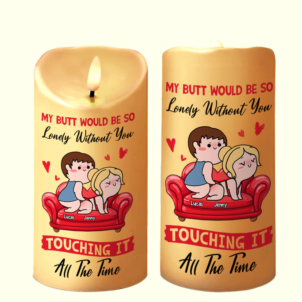 Personalized Funny LED Candle for Couples - Touching All The Time Led Candle PopCulturePrints