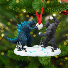 Load image into Gallery viewer, Let the Fun Begin - Fun Snowball Fight Christmas Ornament - Personalized Gift for Fans Ornament PopCulturePrints
