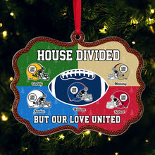 Load image into Gallery viewer, Personalized American Football Family Christmas Ornament - House Divided Theme Ornament PopCulturePrints
