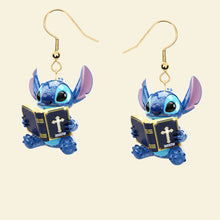 Load image into Gallery viewer, “Celebrate Your Faith with Style” - Blue Alien Earrings - Personalized Gifts for Jesus Lovers Earrings PopCulturePrints
