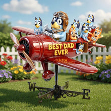 Load image into Gallery viewer, “Best Dad Ever” - Personalized Dad's Flying Crew Weather Vane - Unique Gift for Dads &amp; Grandpas Metal Signs PopCulturePrints
