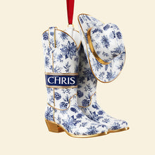 Load image into Gallery viewer, &quot;Celebrate the Cowboy Spirit - Personalized Cowgirl and Cowboy Ornament&quot; - Custom Acrylic Ornament for the Perfect Gift Ornament PopCulturePrints
