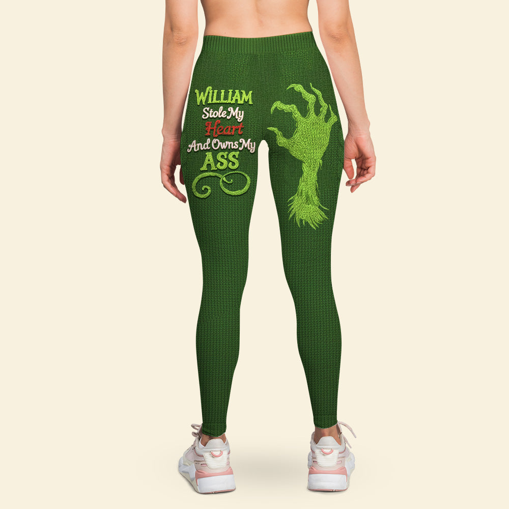 "Stole My Heart and Owns My Ass" - Funny Girlfriend Leggings - Personalized Gift for Her Shorts and Pants PopCulturePrints