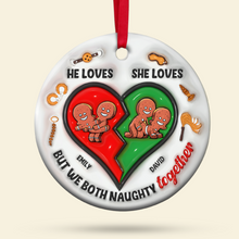 Load image into Gallery viewer, Personalized Couple Ornament - Cute Inflated Heart Design | Valentine&#39;s Day Gifts Ornament PopCulturePrints
