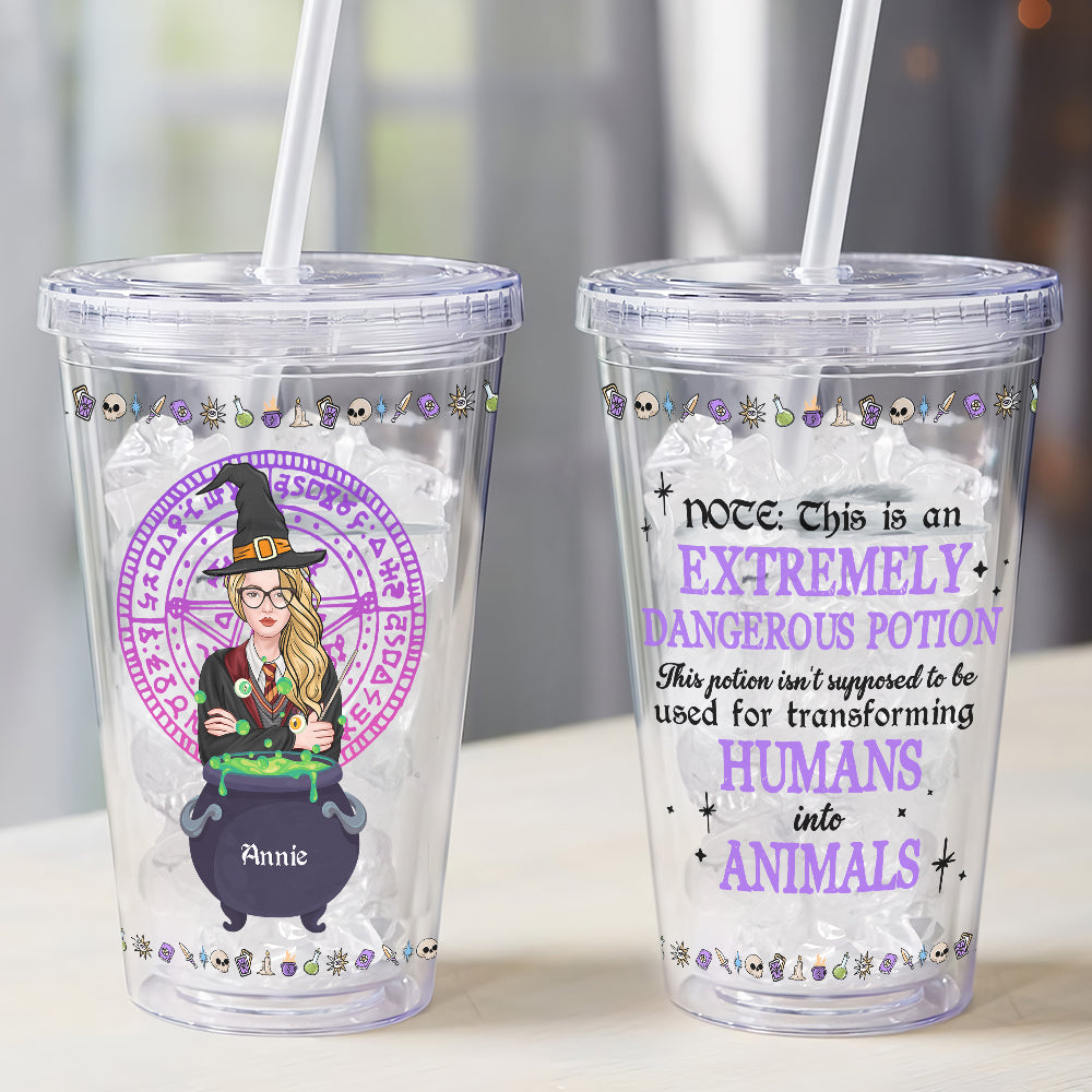 Personalized Witchcraft Acrylic Tumbler - Halloween Potion Design Tumbler Cup PopCulturePrints