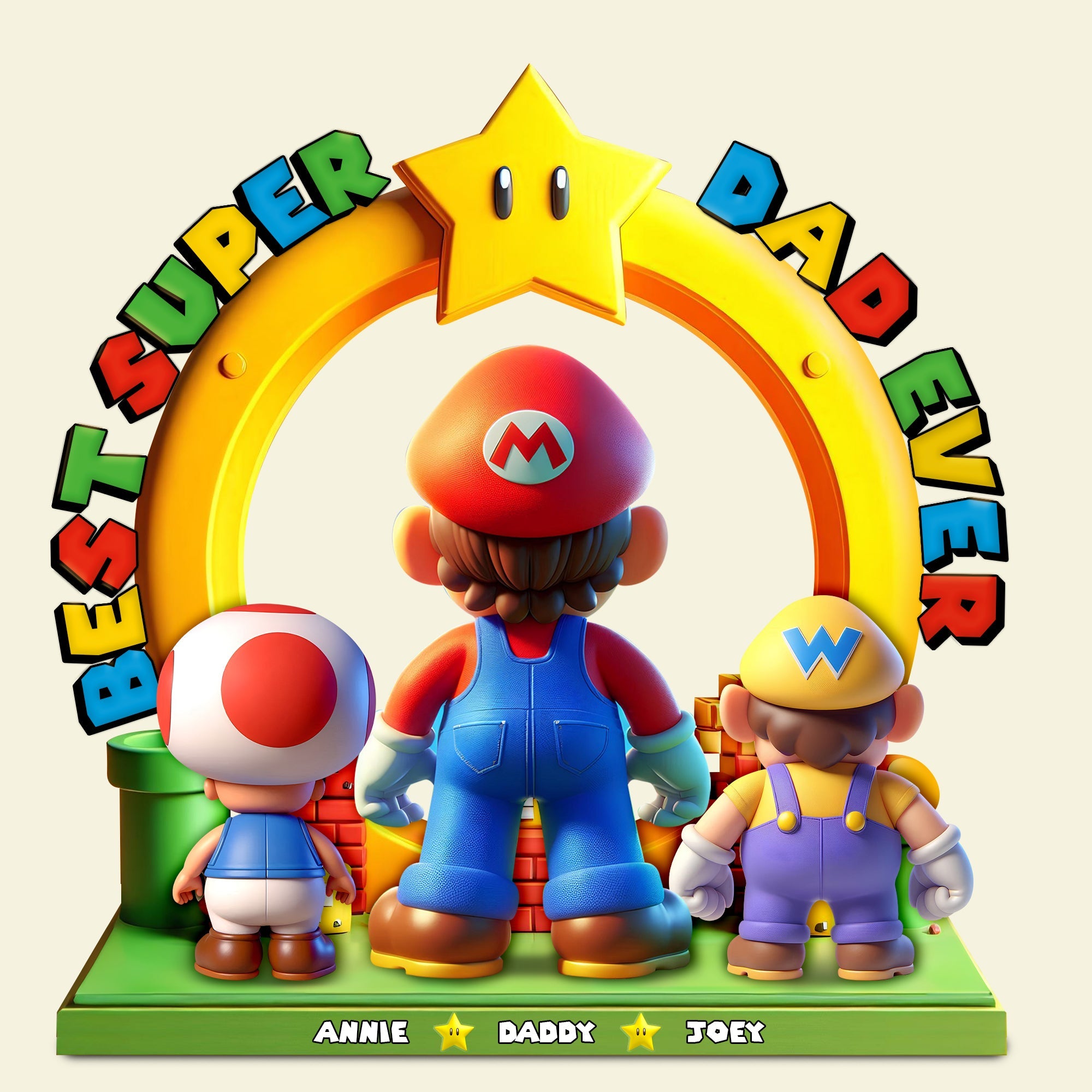 Best Super Dad Ever - Personalized Acrylic Plaque - Perfect Gift for Fathers & Grandfathers Shaped Plaques PopCulturePrints