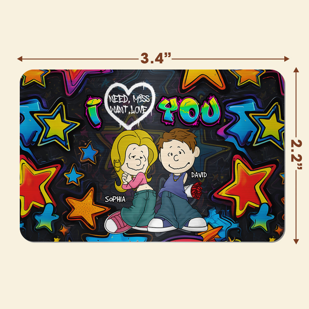 Personalized Couple Wallet Card - I Love You Design Wallet Card PopCulturePrints