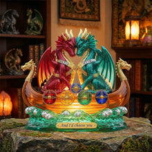 Load image into Gallery viewer, And I’d Choose You - Custom Dragon Couple Acrylic Light Box Light Box PopCulturePrints
