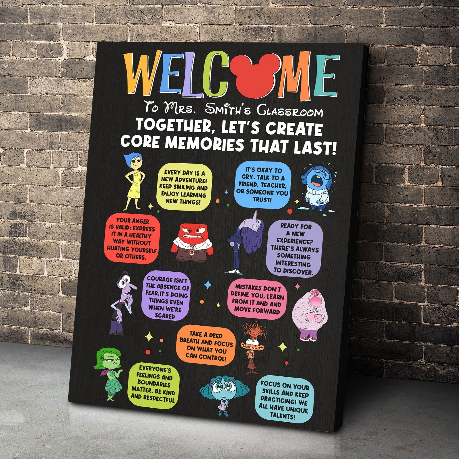 Personalized Teacher Welcome Poster - Create Core Memories in Classroom