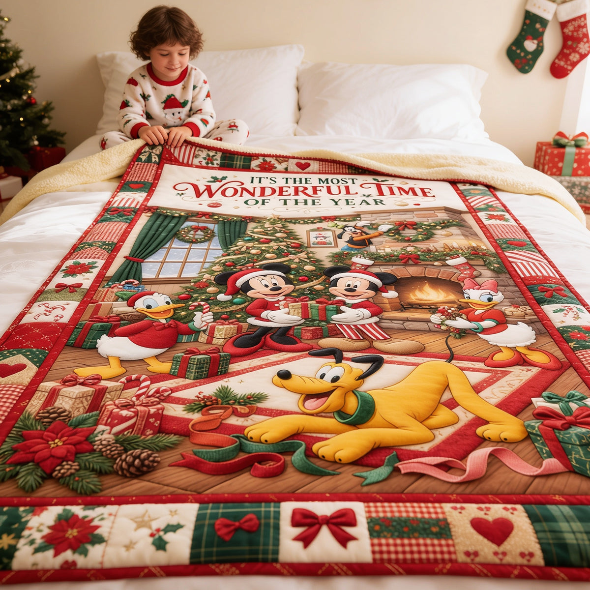 “It's the Most Wonderful Time of the Year” - Personalized Holiday Family Blanket - Custom Gift for Everyone