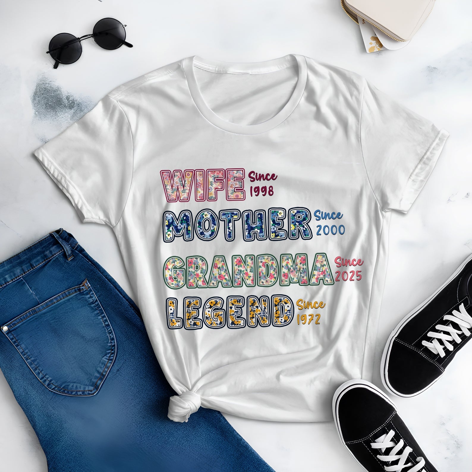 Celebrate Every Moment - Custom Year Mom Shirt - Personalized Gift for Mom, Grandma & Wife Shirts PopCulturePrints