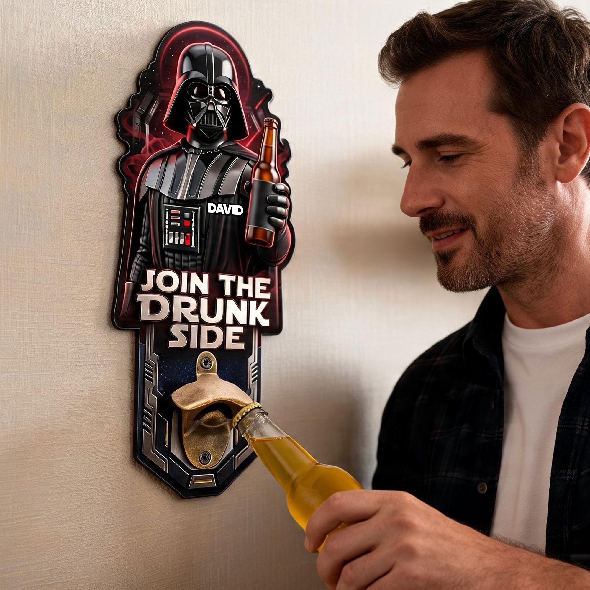 Join the Drunk Side - Personalized Warrior Wall Hanging Bottle Opener