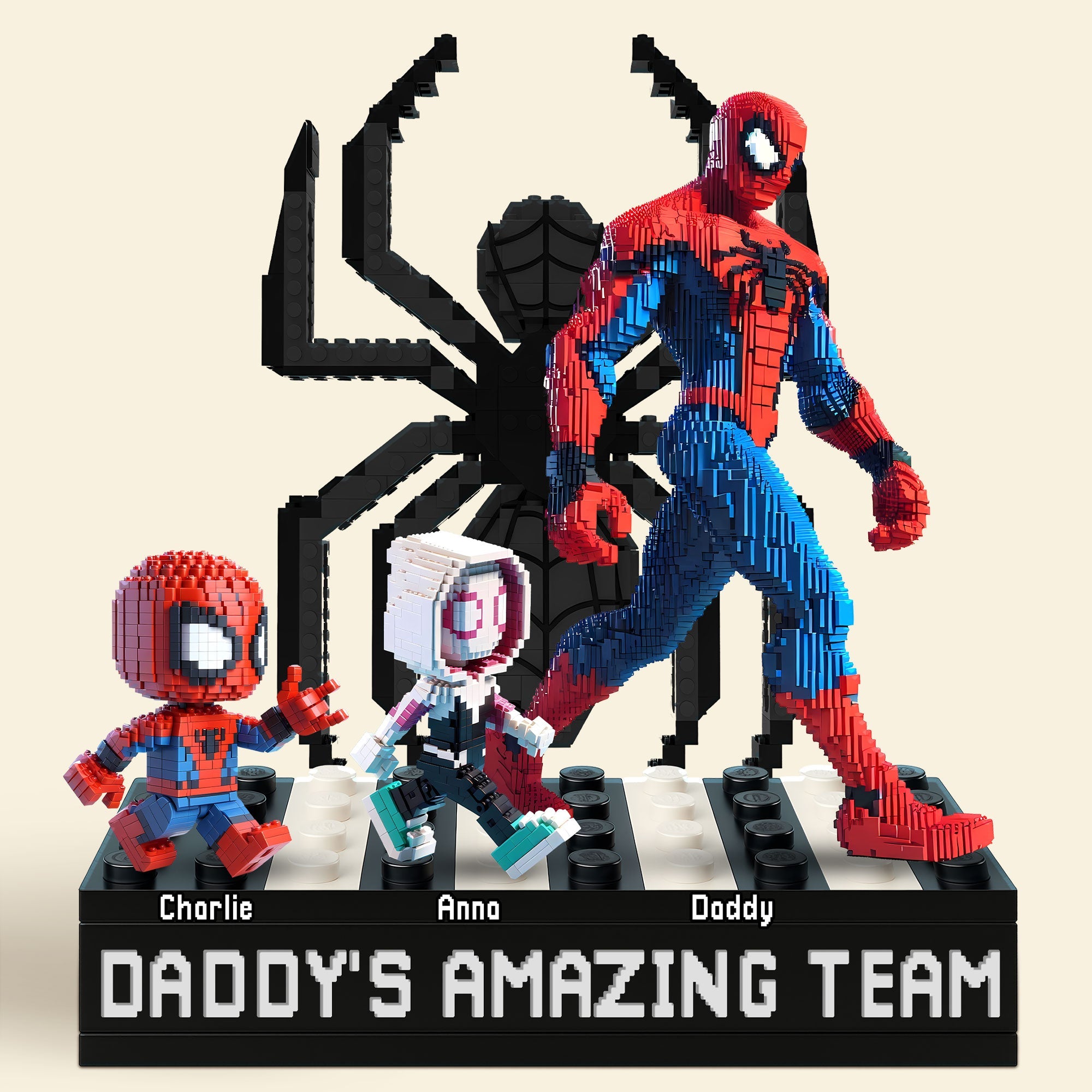"Daddy's Amazing Team" - Customized Plaque for Dad, Grandpa, and More Shaped Plaques PopCulturePrints