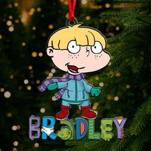 Load image into Gallery viewer, Custom Cartoon Kid Ornament - Personalized Name Art Gift Ornament PopCulturePrints
