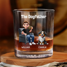 Load image into Gallery viewer, The Dogfather - Custom Whiskey Glass for Dog Lovers, Perfect Gift for Dad &amp; Grandpa Whiskey Glass PopCulturePrints
