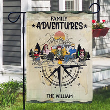 Load image into Gallery viewer, Family Adventures Camping - Personalized Flag Flag PopCulturePrints
