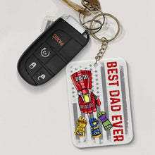 Load image into Gallery viewer, Personalized &#39;Best Dad Ever&#39; Hero Keychain Keychains PopCulturePrints
