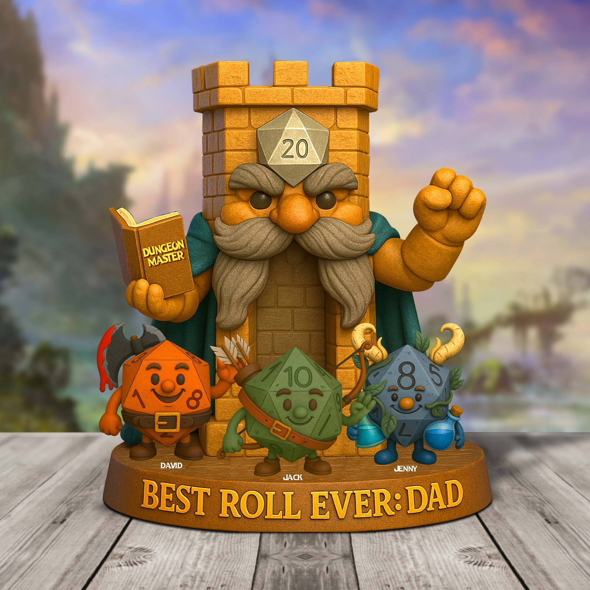 "The Best Roll Ever" - Personalized Gift for Dads and Grandpas - Custom Plaque Shaped Plaques PopCulturePrints