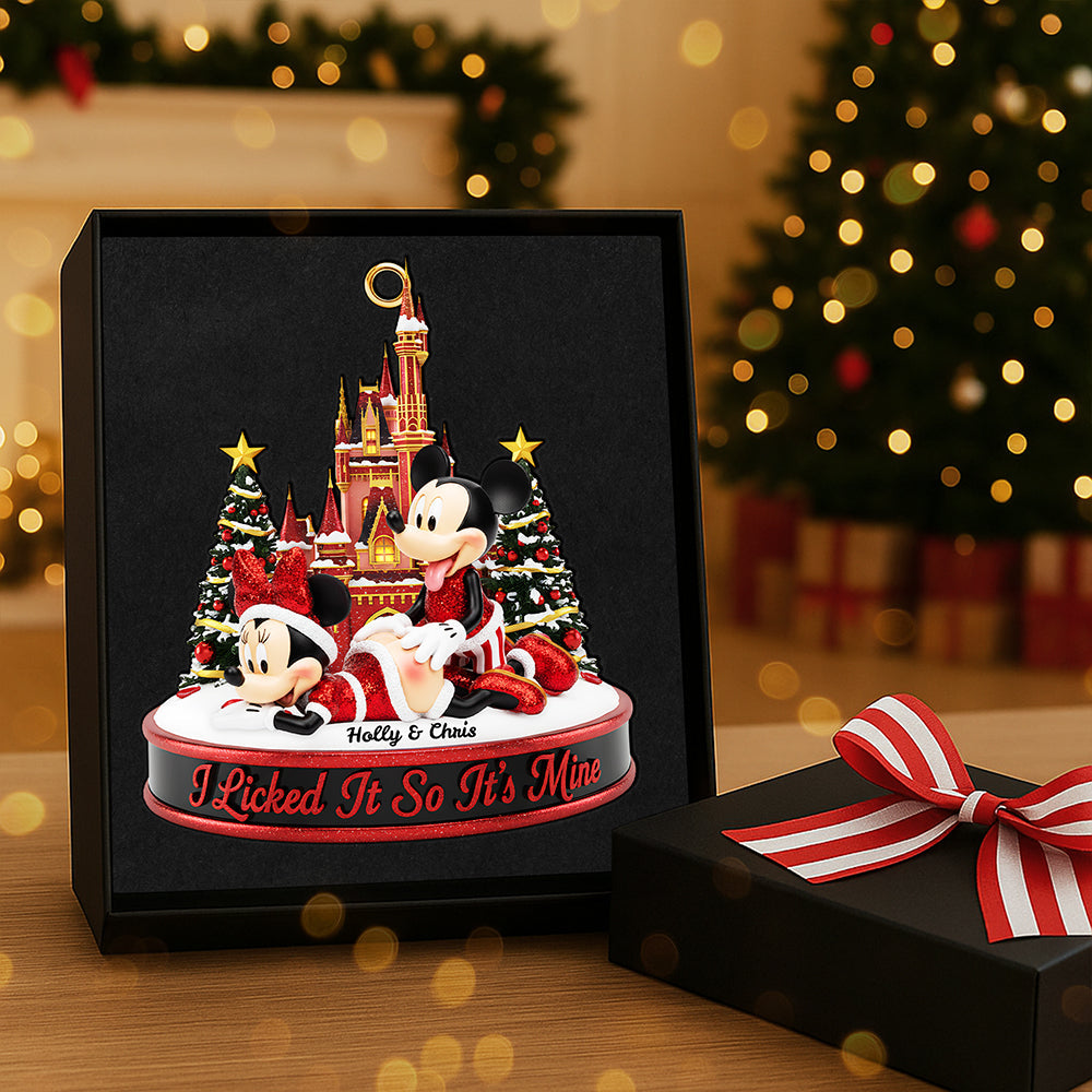 I Licked It So It's Mine - Personalized Cute Mischievous Couple Acrylic Ornament Ornament PopCulturePrints