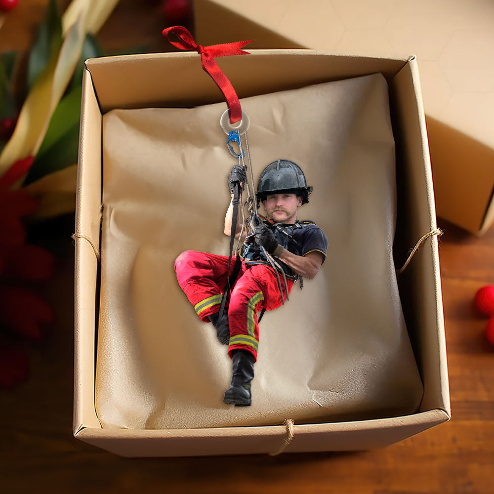 Personalized Firefighter Ornament - Custom Photo Keepsake Ornament PopCulturePrints