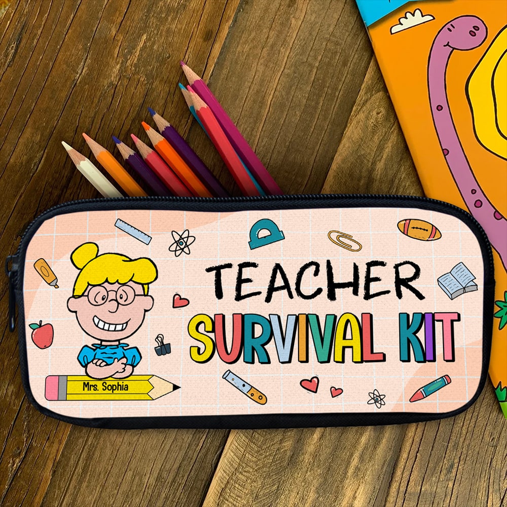 Personalized Teacher Survival Kit Pencil Case