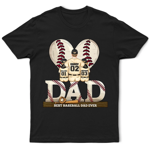 “Best Baseball Dad Ever” - Personalized T-Shirt for Dads, Grandpas & Baseball Lovers T-shirt PopCulturePrints