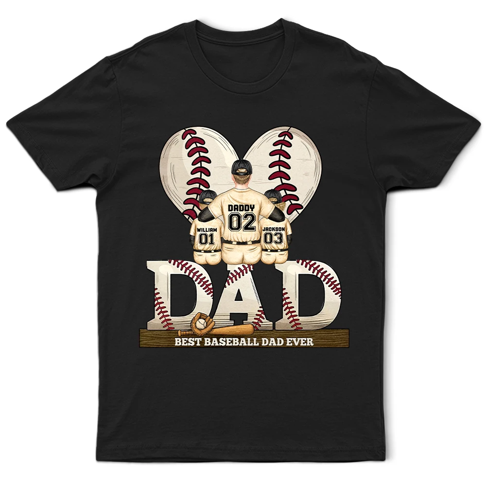“Best Baseball Dad Ever” - Personalized T-Shirt for Dads, Grandpas & Baseball Lovers T-shirt PopCulturePrints
