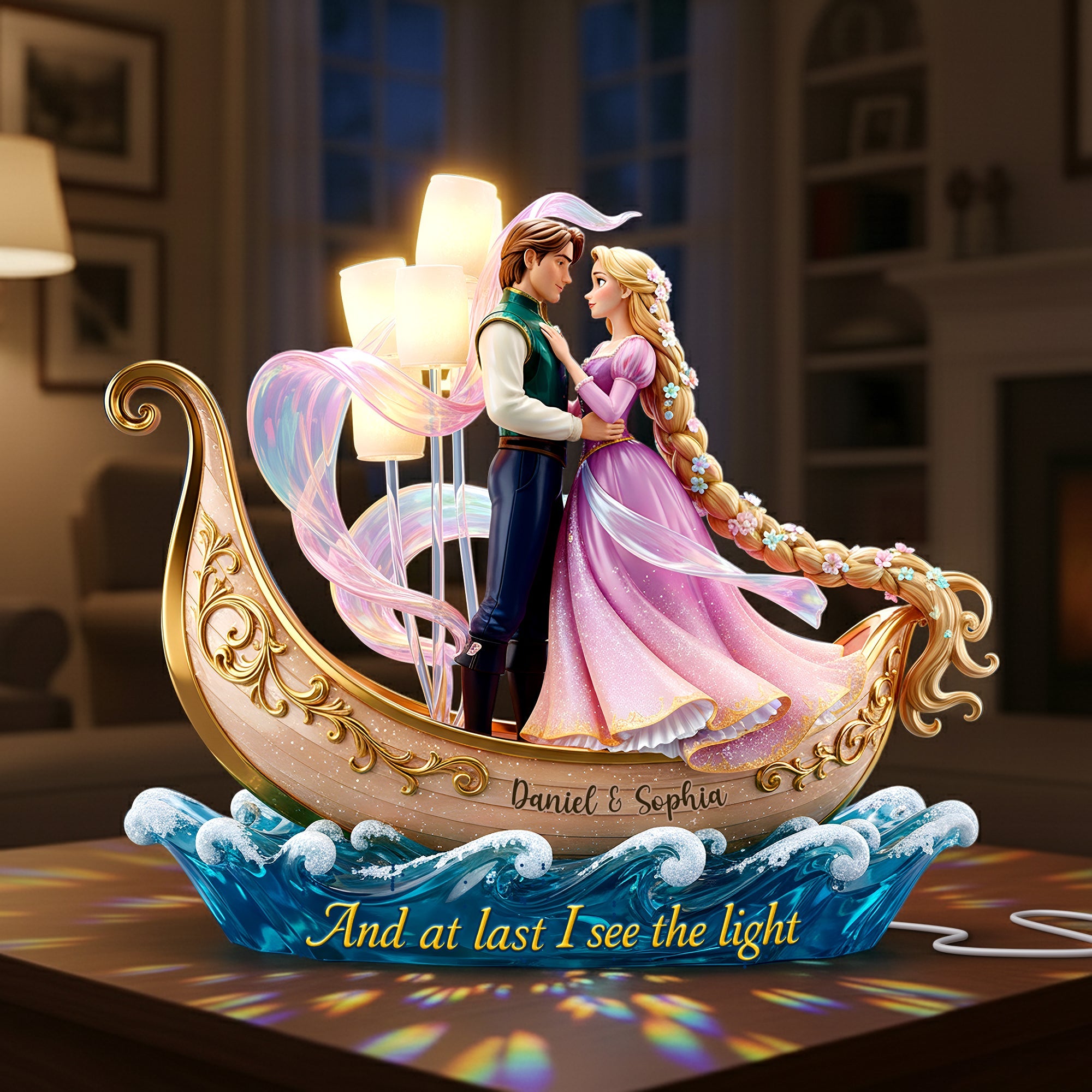 And at last I see the light - Romantic Couple Acrylic Light Box, Personalized Gift for Couples Light Box PopCulturePrints