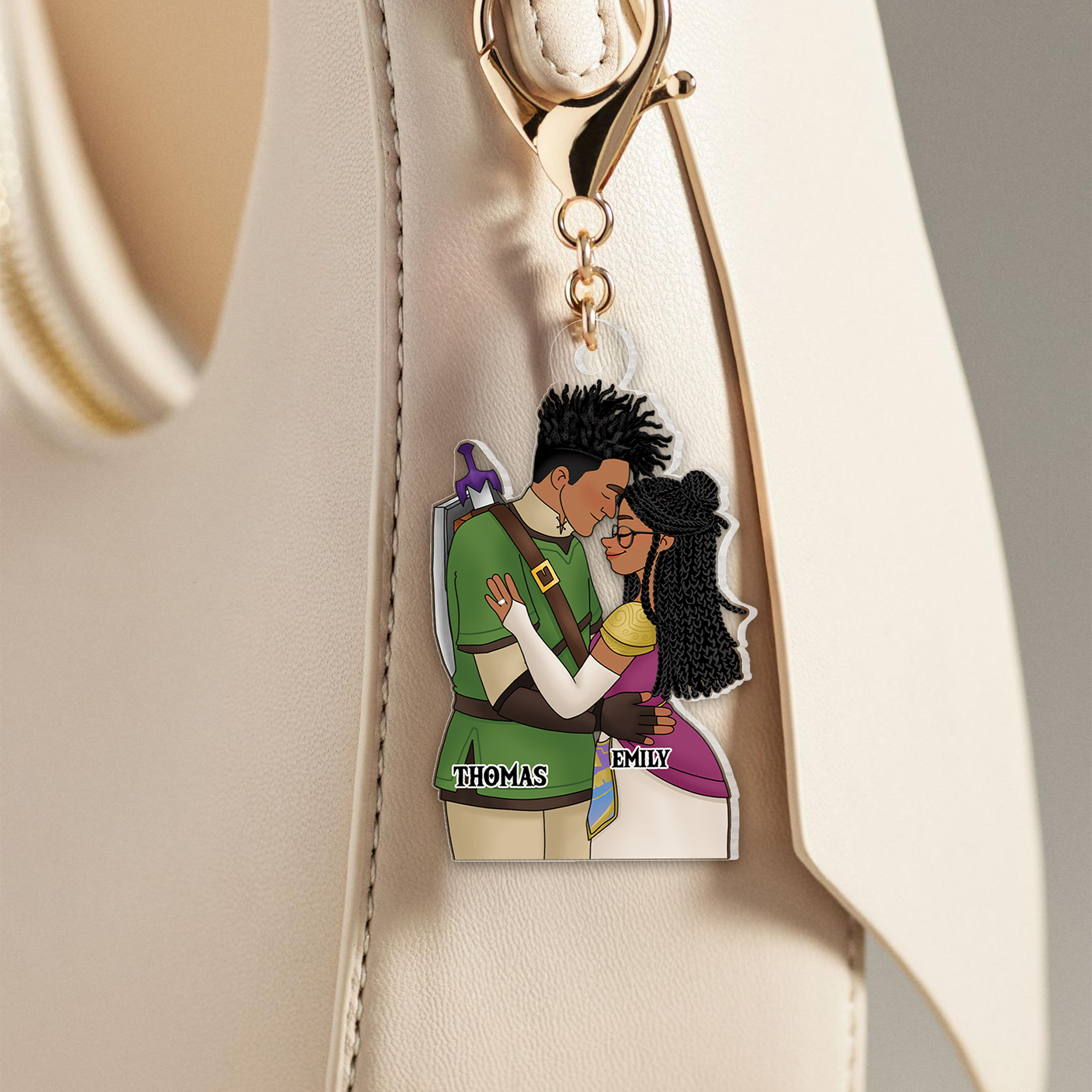 Custom Couple Keychain - Unique Wedding & Anniversary Gift | Valentine's Day Gifts Keychains PopCulturePrints