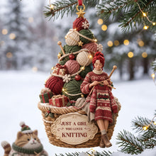 Load image into Gallery viewer, Just a Girl Who Loves Knitting - Personalized Balls Of Yarn Christmas Ornament Ornament PopCulturePrints
