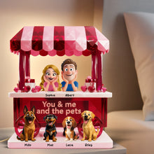 Load image into Gallery viewer, “You &amp; Me and Our Furry Friends” - Couples Sweet Little Pet Gang Light Box - Personalized Gift for Pet Lovers Light Box PopCulturePrints
