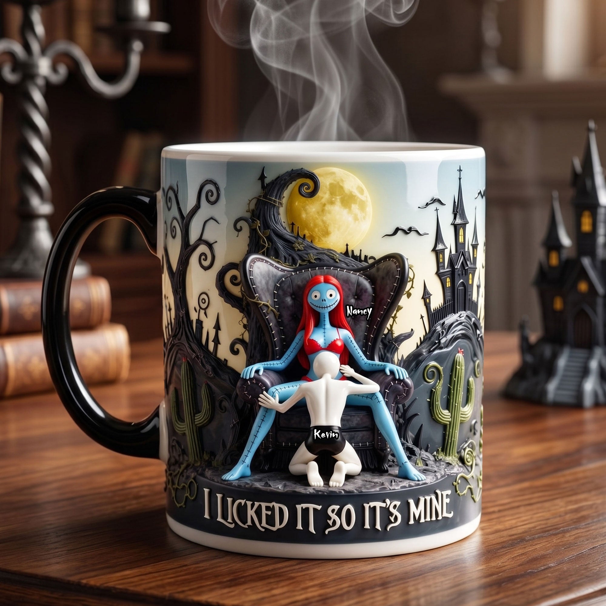 "I Licked It So It's Mine" - Unique Personalized Gothic Magic Coffee Mug - Gift for Couples, Friends, and Loved Ones
