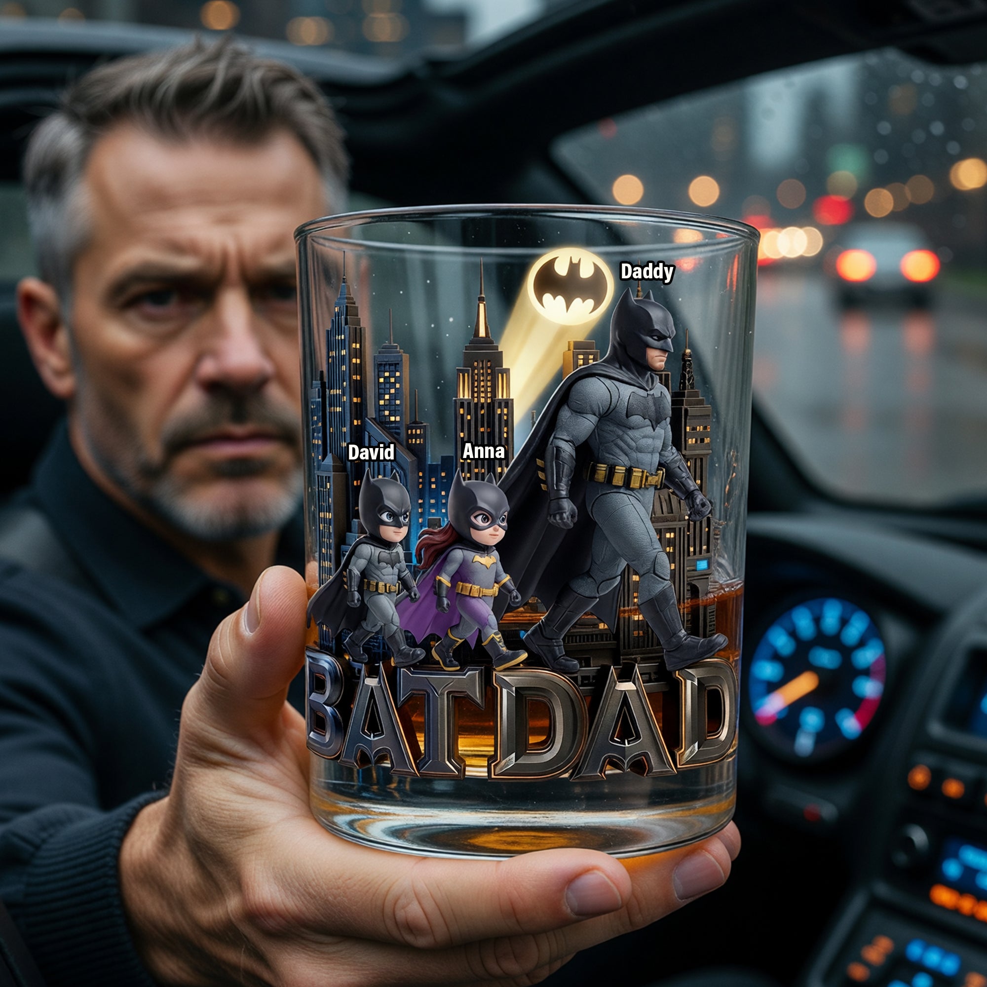 "Like a Normal Dad But Cooler" - Personalized Round Glass - Gift for Dad, Grandpa & More Glass PopCulturePrints