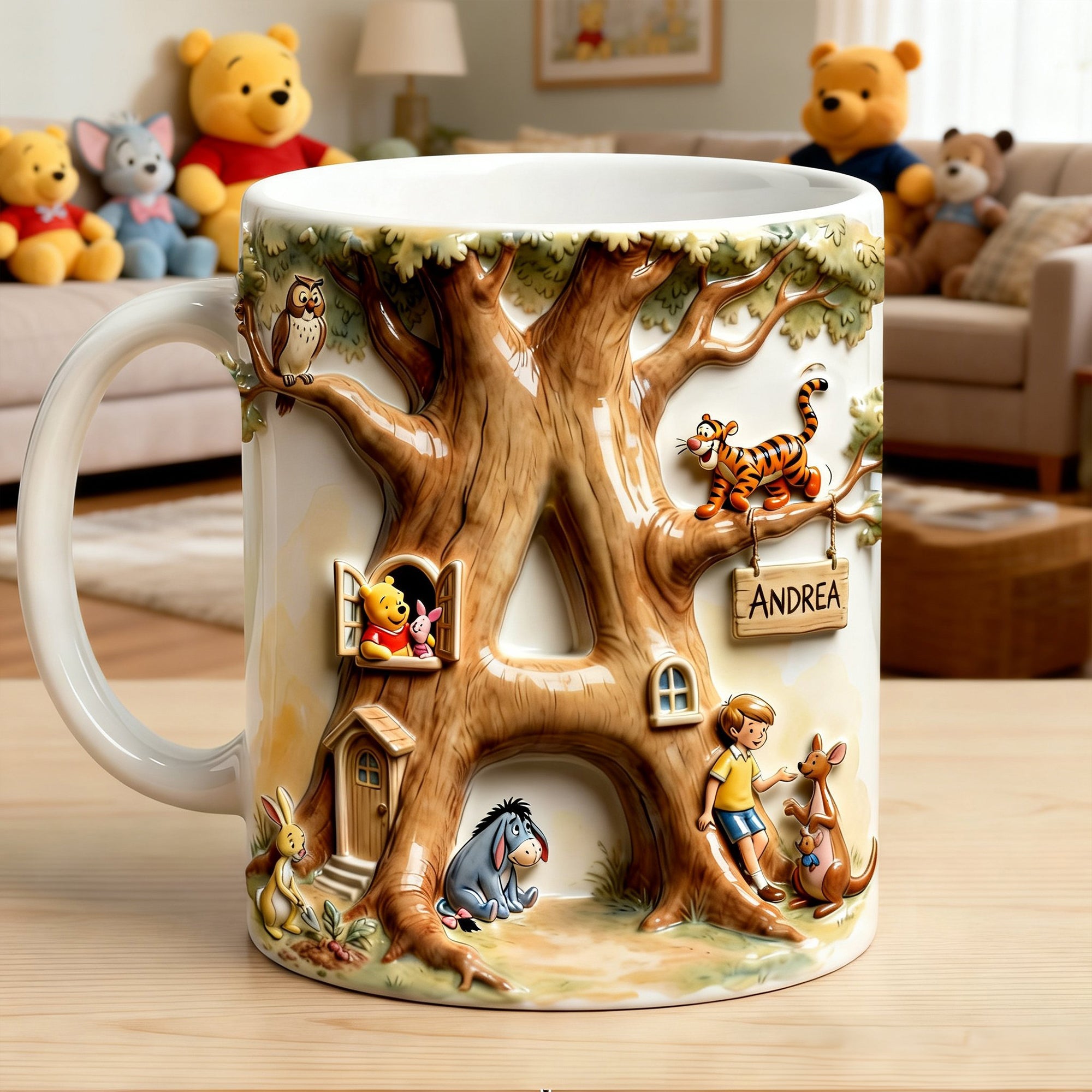 Bring Joy to Your Loved Ones with Our Cute Tree House Alphabet Initial Letter Coffee Mug - Personalized Gifts Coffee Mug PopCulturePrints
