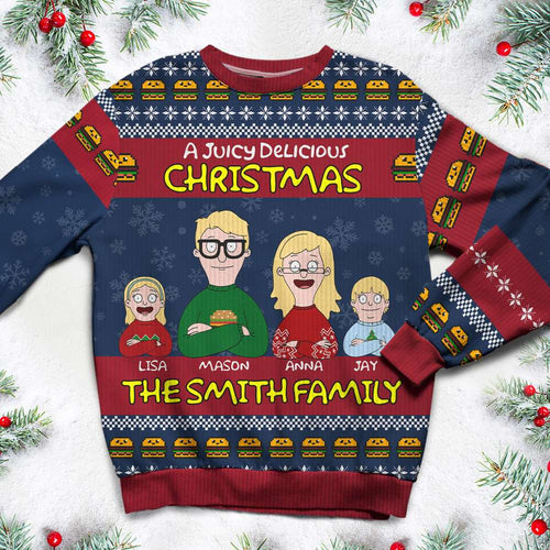 Personalized Family Movie Lover Christmas Sweatshirt Ugly Christmas Sweater PopCulturePrints